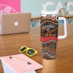 ANZAC Day Wests Tigers Tumbler With Handle Military Memorial Aboriginal Indigenous Art