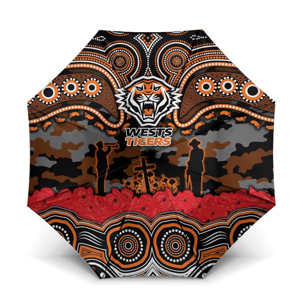 ANZAC Day Wests Tigers Umbrella Military Memorial Aboriginal Indigenous Art