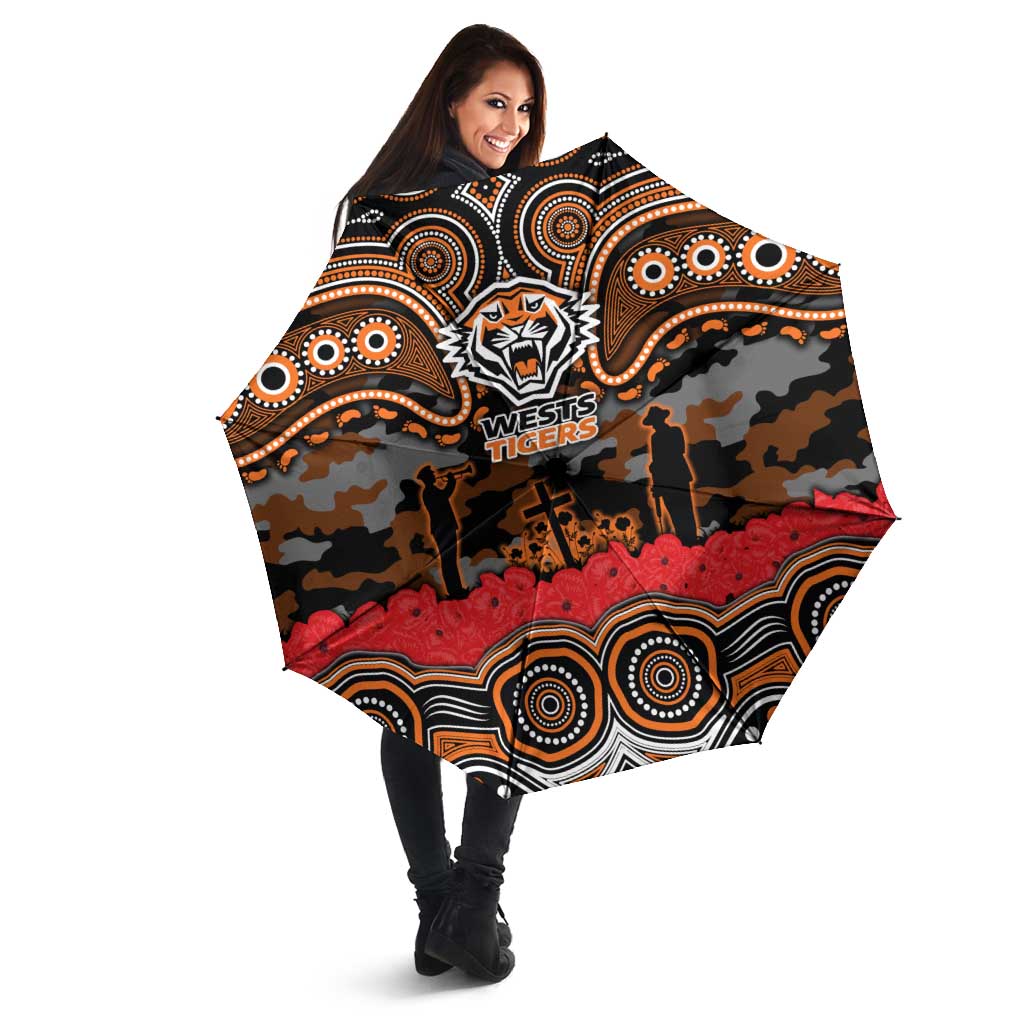 ANZAC Day Wests Tigers Umbrella Military Memorial Aboriginal Indigenous Art