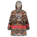 ANZAC Day Wests Tigers Wearable Blanket Hoodie Military Memorial Aboriginal Indigenous Art