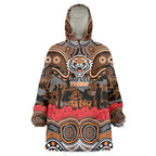 ANZAC Day Wests Tigers Wearable Blanket Hoodie Military Memorial Aboriginal Indigenous Art