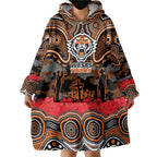 ANZAC Day Wests Tigers Wearable Blanket Hoodie Military Memorial Aboriginal Indigenous Art