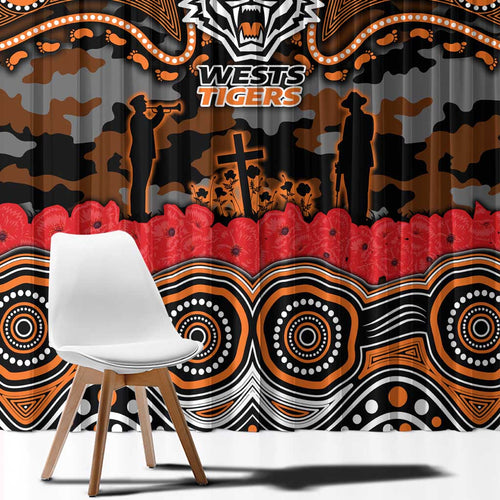 ANZAC Day Wests Tigers Window Curtain Military Memorial Aboriginal Indigenous Art