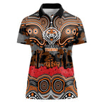 ANZAC Day Wests Tigers Women Polo Shirt Military Memorial Aboriginal Indigenous Art