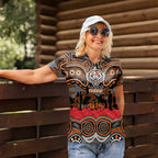 ANZAC Day Wests Tigers Women Polo Shirt Military Memorial Aboriginal Indigenous Art