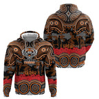 ANZAC Day Wests Tigers Zip Hoodie Military Memorial Aboriginal Indigenous Art