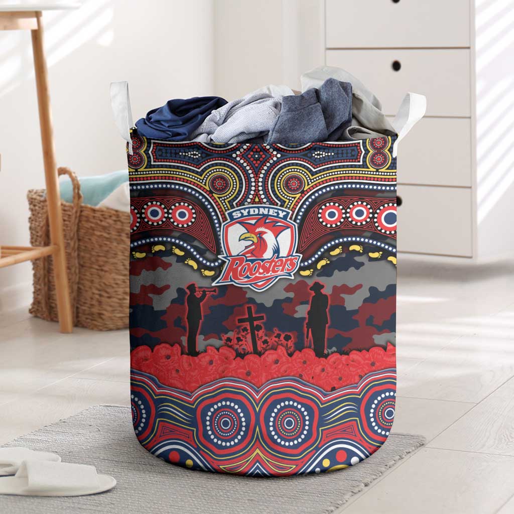 ANZAC Day Sydney Roosters Laundry Basket Military Memorial Aboriginal Indigenous Art