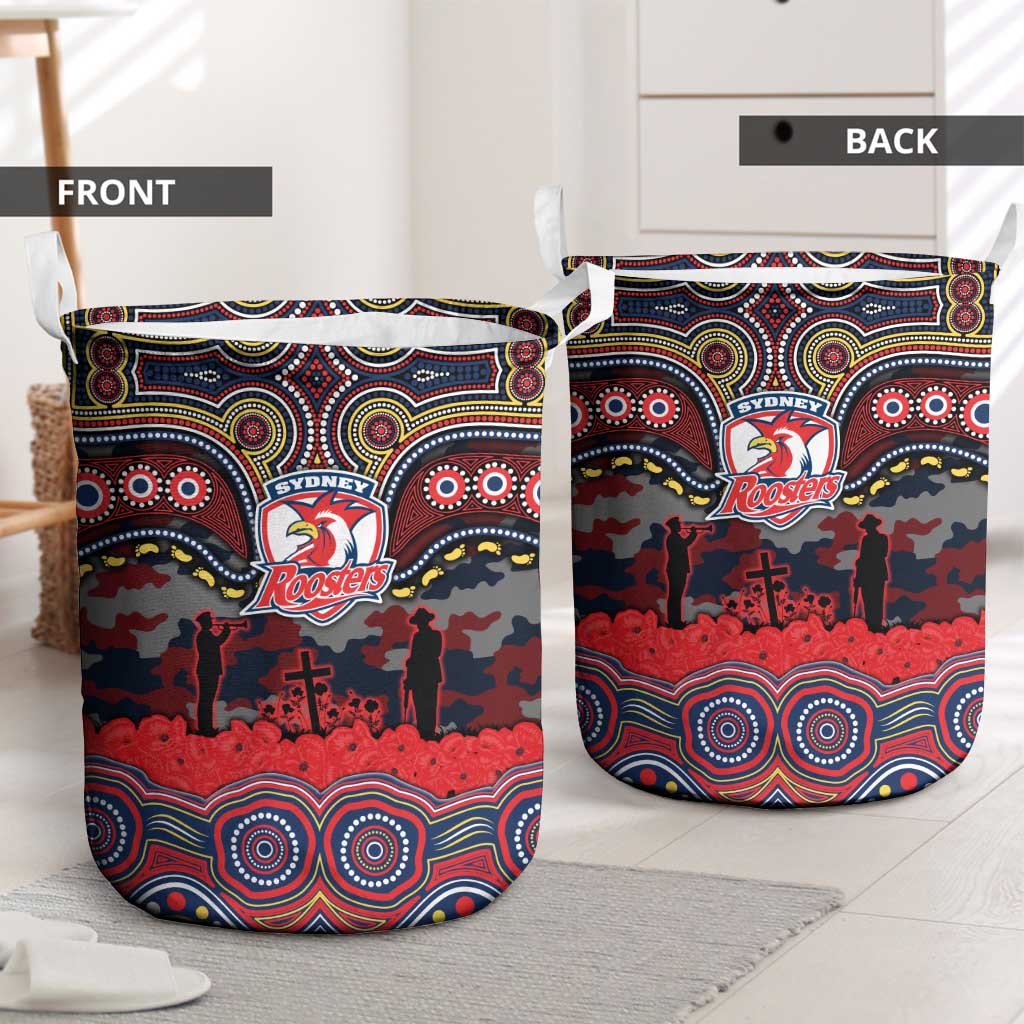 ANZAC Day Sydney Roosters Laundry Basket Military Memorial Aboriginal Indigenous Art