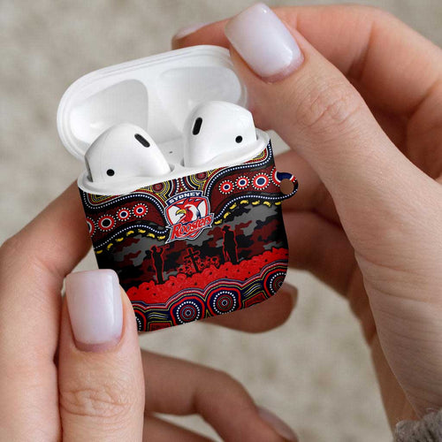 ANZAC Day Sydney Roosters AirPods Case Military Memorial Aboriginal Indigenous Art