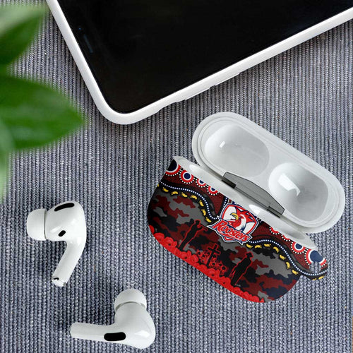 ANZAC Day Sydney Roosters AirPods Case Military Memorial Aboriginal Indigenous Art
