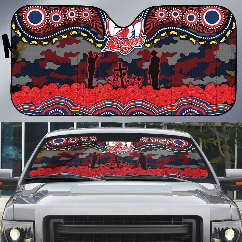 ANZAC Day Sydney Roosters Auto Sun Shade Military Memorial Aboriginal Indigenous Art