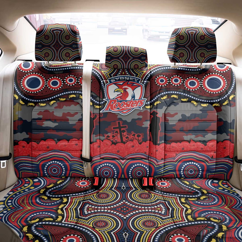 ANZAC Day Sydney Roosters Back Car Seat Cover Military Memorial Aboriginal Indigenous Art