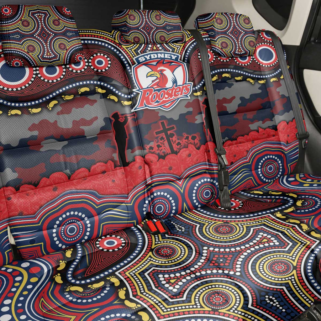 ANZAC Day Sydney Roosters Back Car Seat Cover Military Memorial Aboriginal Indigenous Art