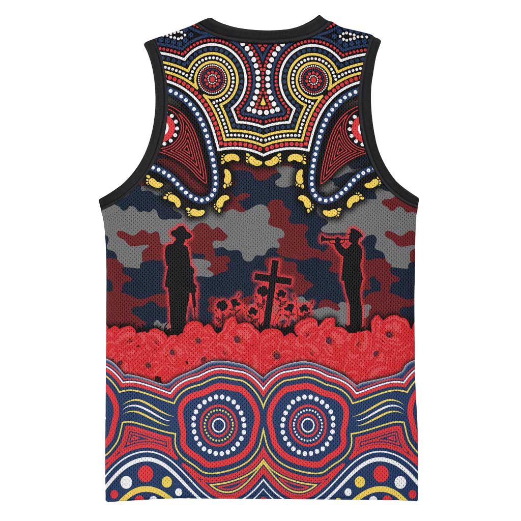 ANZAC Day Sydney Roosters Basketball Jersey Military Memorial Aboriginal Indigenous Art