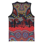 ANZAC Day Sydney Roosters Basketball Jersey Military Memorial Aboriginal Indigenous Art