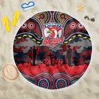 ANZAC Day Sydney Roosters Beach Blanket Military Memorial Aboriginal Indigenous Art