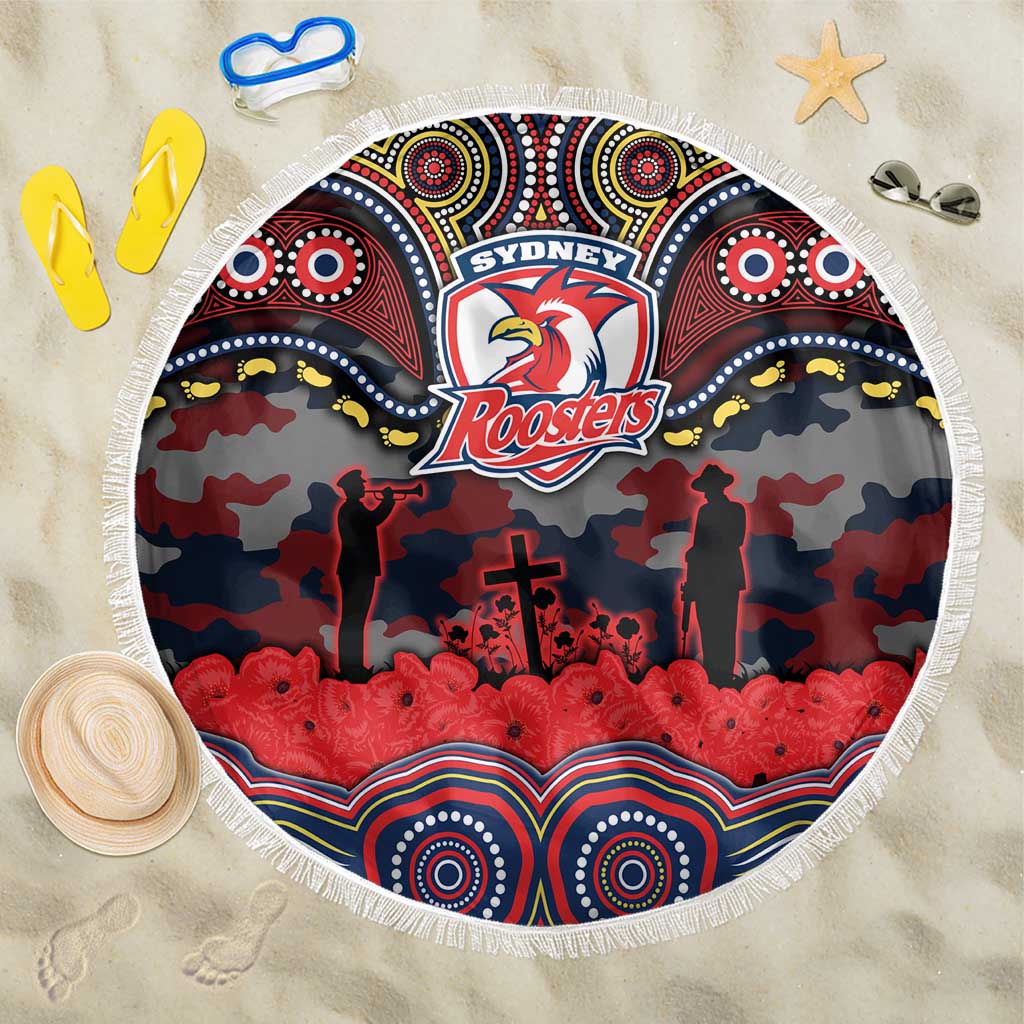 ANZAC Day Sydney Roosters Beach Blanket Military Memorial Aboriginal Indigenous Art