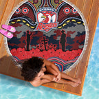 ANZAC Day Sydney Roosters Beach Blanket Military Memorial Aboriginal Indigenous Art