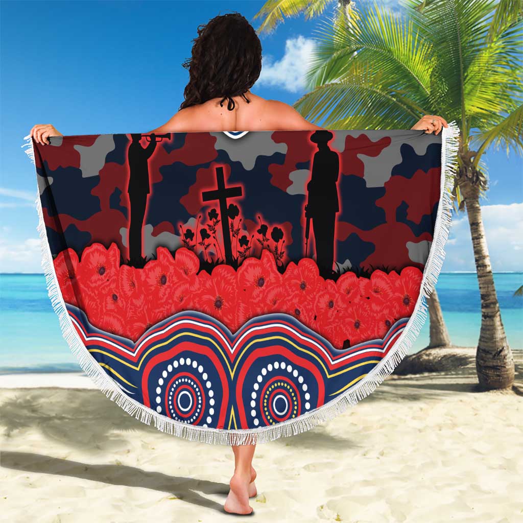 ANZAC Day Sydney Roosters Beach Blanket Military Memorial Aboriginal Indigenous Art