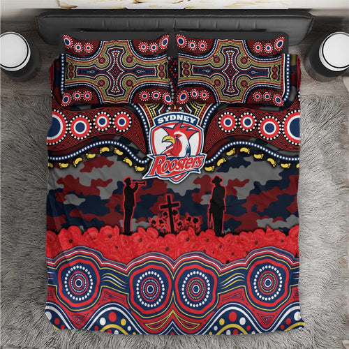 ANZAC Day Sydney Roosters Bedding Set Military Memorial Aboriginal Indigenous Art