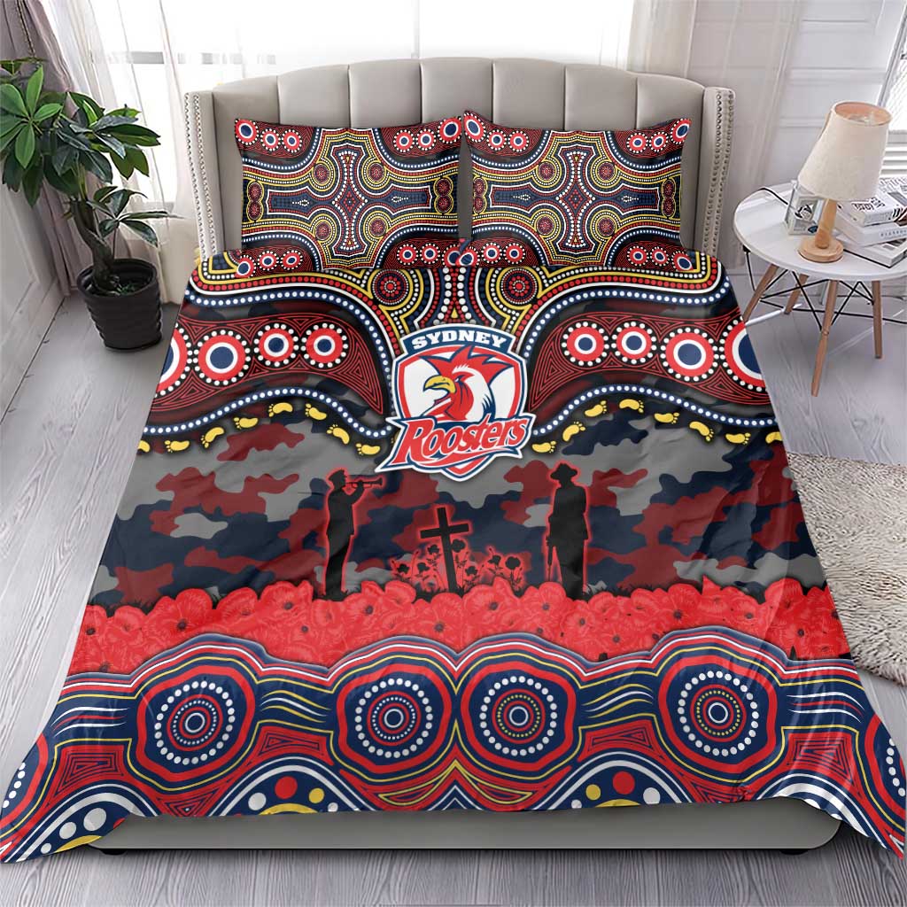 ANZAC Day Sydney Roosters Bedding Set Military Memorial Aboriginal Indigenous Art