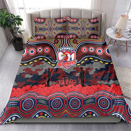 ANZAC Day Sydney Roosters Bedding Set Military Memorial Aboriginal Indigenous Art
