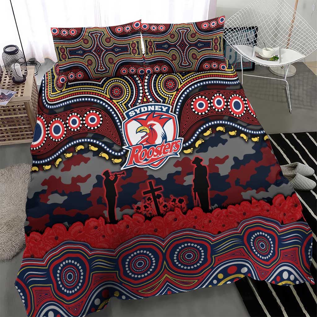 ANZAC Day Sydney Roosters Bedding Set Military Memorial Aboriginal Indigenous Art