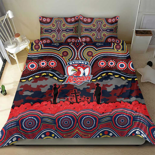 ANZAC Day Sydney Roosters Bedding Set Military Memorial Aboriginal Indigenous Art