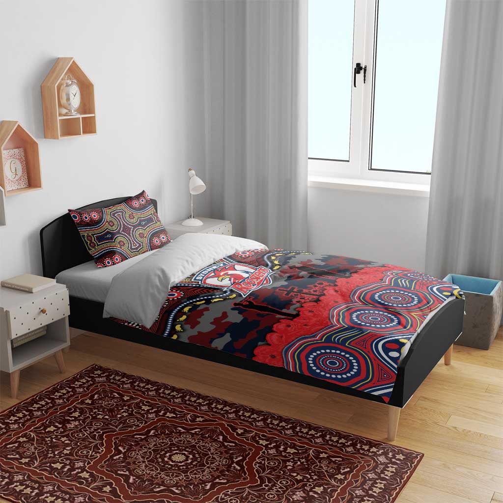 ANZAC Day Sydney Roosters Bedding Set Military Memorial Aboriginal Indigenous Art