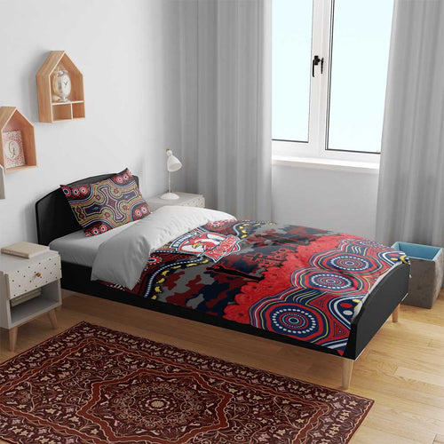 ANZAC Day Sydney Roosters Bedding Set Military Memorial Aboriginal Indigenous Art