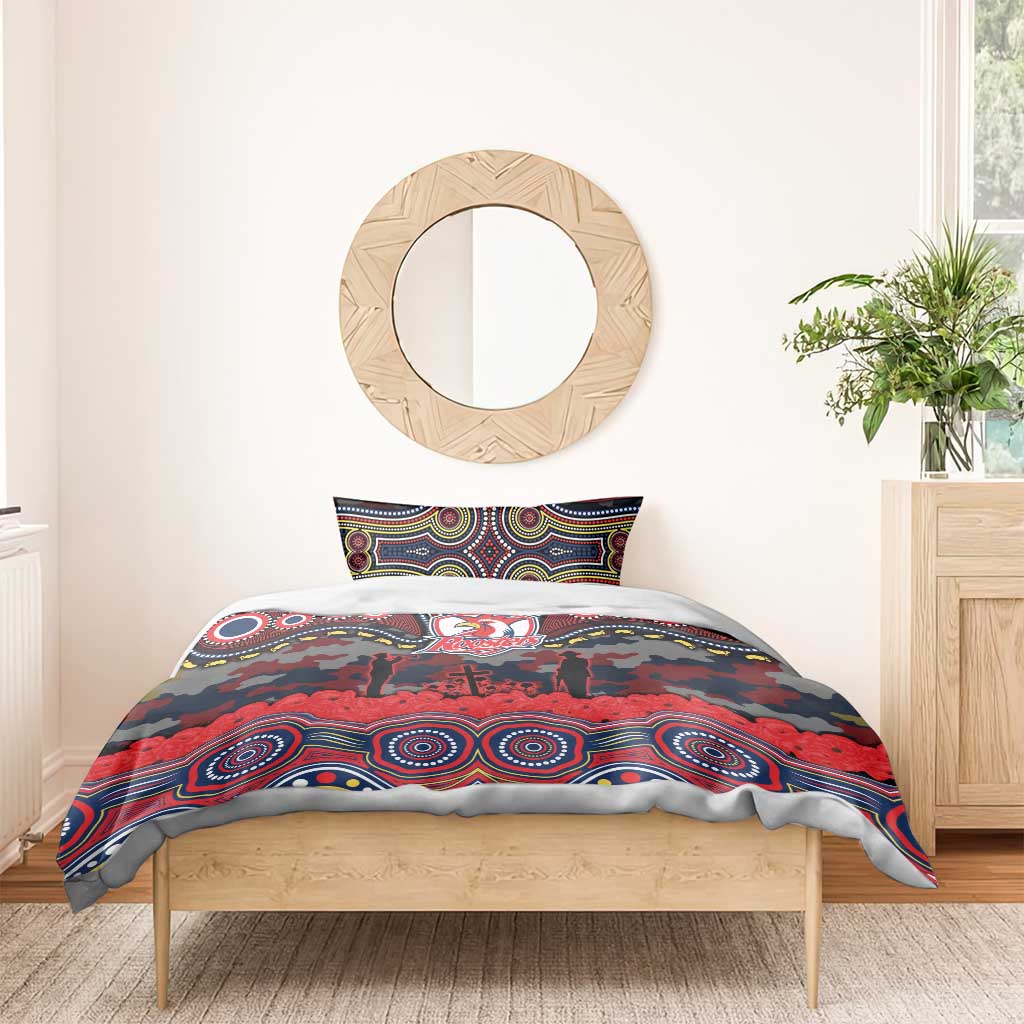 ANZAC Day Sydney Roosters Bedding Set Military Memorial Aboriginal Indigenous Art