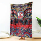 ANZAC Day Sydney Roosters Blanket Military Memorial Aboriginal Indigenous Art