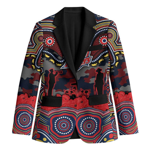 ANZAC Day Sydney Roosters Blazer Military Memorial Aboriginal Indigenous Art