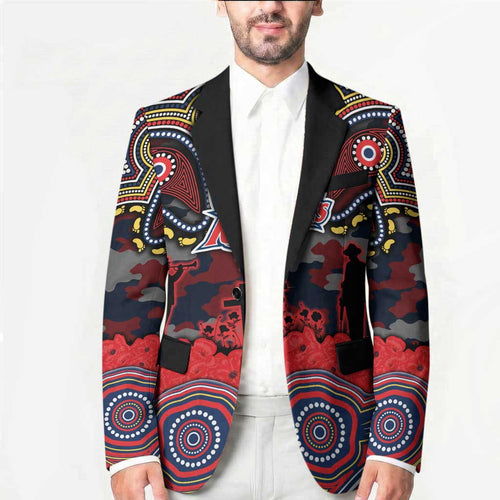 ANZAC Day Sydney Roosters Blazer Military Memorial Aboriginal Indigenous Art