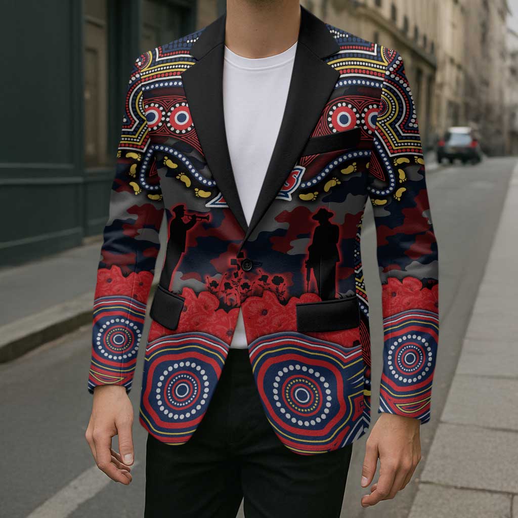 ANZAC Day Sydney Roosters Blazer Military Memorial Aboriginal Indigenous Art