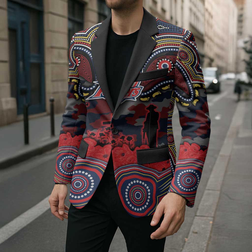 ANZAC Day Sydney Roosters Blazer Military Memorial Aboriginal Indigenous Art