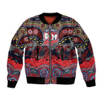 ANZAC Day Sydney Roosters Bomber Jacket Military Memorial Aboriginal Indigenous Art