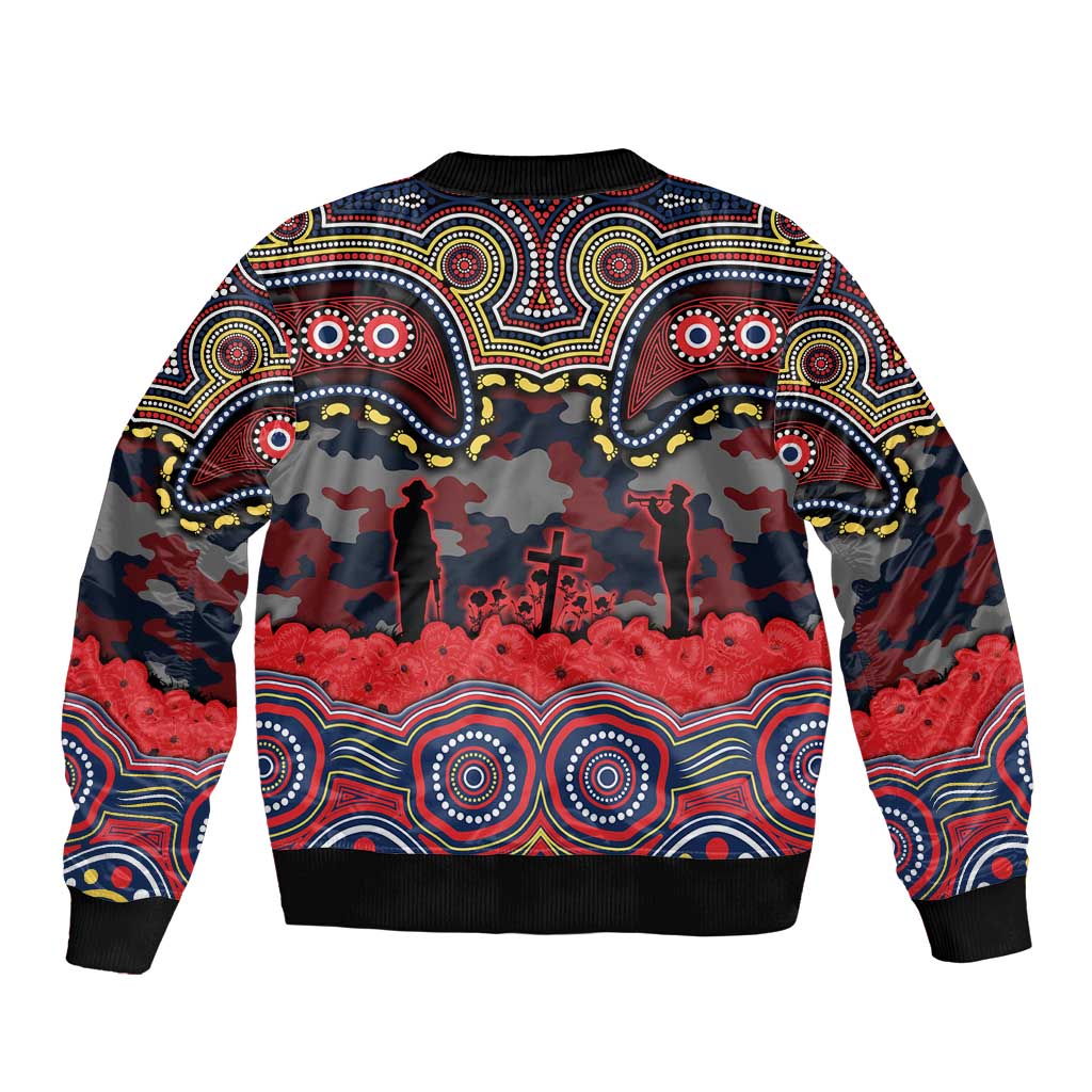 ANZAC Day Sydney Roosters Bomber Jacket Military Memorial Aboriginal Indigenous Art