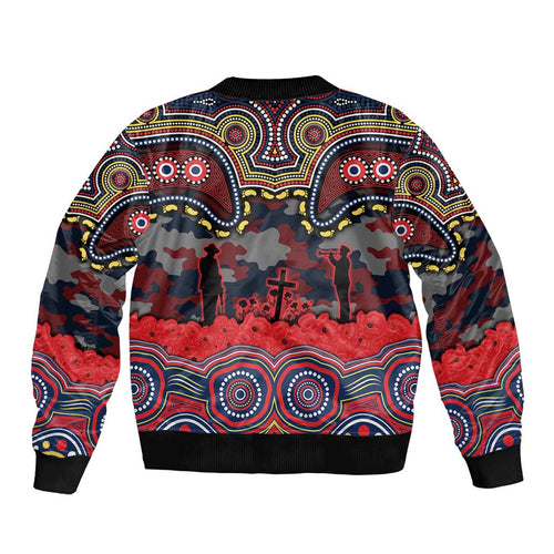 ANZAC Day Sydney Roosters Bomber Jacket Military Memorial Aboriginal Indigenous Art