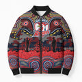 ANZAC Day Sydney Roosters Bomber Puffer Jacket Military Memorial Aboriginal Indigenous Art