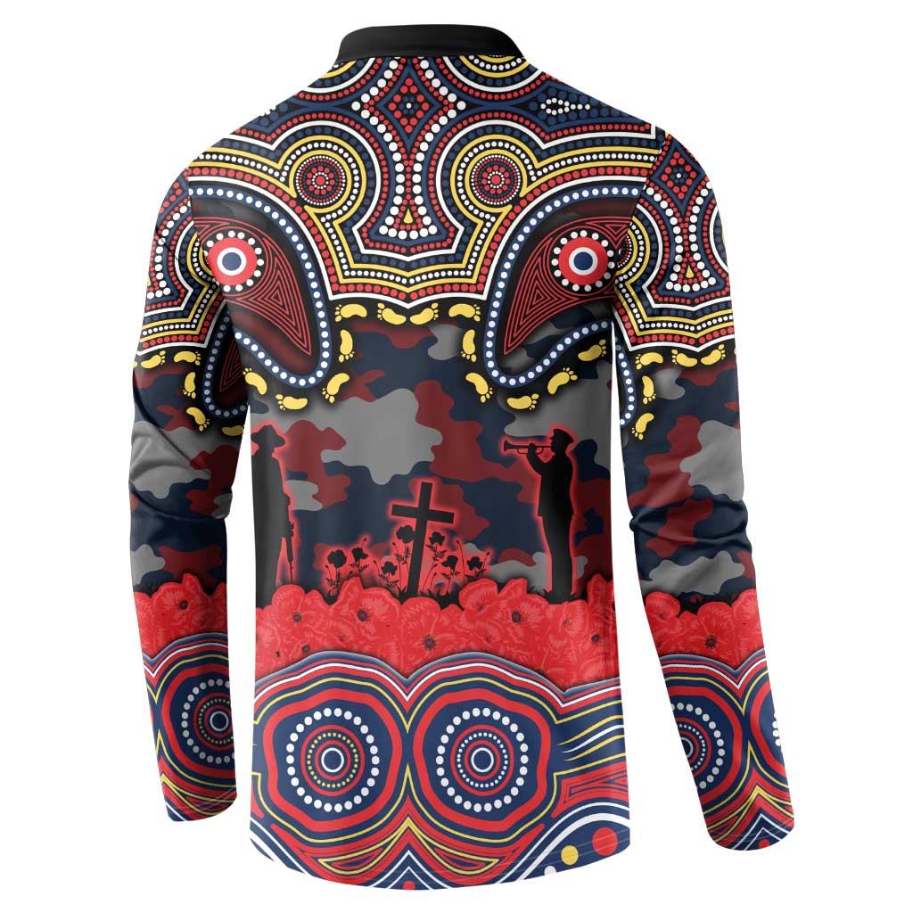 ANZAC Day Sydney Roosters Button Sweatshirt Military Memorial Aboriginal Indigenous Art