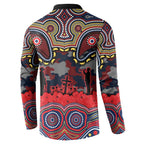 ANZAC Day Sydney Roosters Button Sweatshirt Military Memorial Aboriginal Indigenous Art