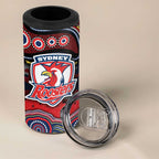 ANZAC Day Sydney Roosters 4 in 1 Can Cooler Tumbler Military Memorial Aboriginal Indigenous Art