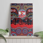 ANZAC Day Sydney Roosters Canvas Wall Art Military Memorial Aboriginal Indigenous Art