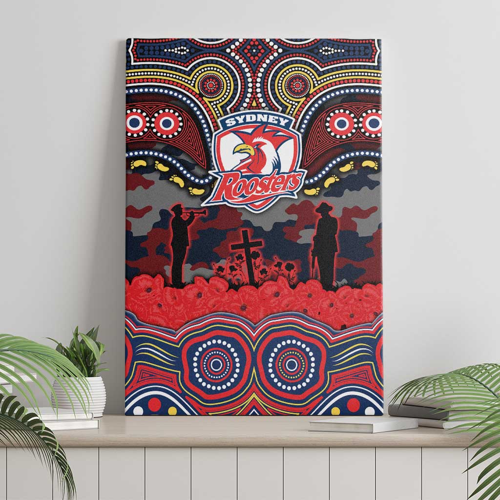 ANZAC Day Sydney Roosters Canvas Wall Art Military Memorial Aboriginal Indigenous Art