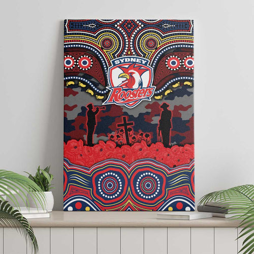 ANZAC Day Sydney Roosters Canvas Wall Art Military Memorial Aboriginal Indigenous Art