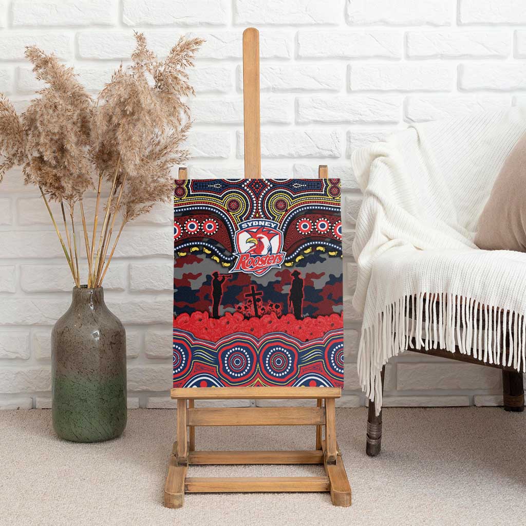 ANZAC Day Sydney Roosters Canvas Wall Art Military Memorial Aboriginal Indigenous Art