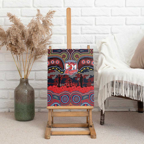 ANZAC Day Sydney Roosters Canvas Wall Art Military Memorial Aboriginal Indigenous Art
