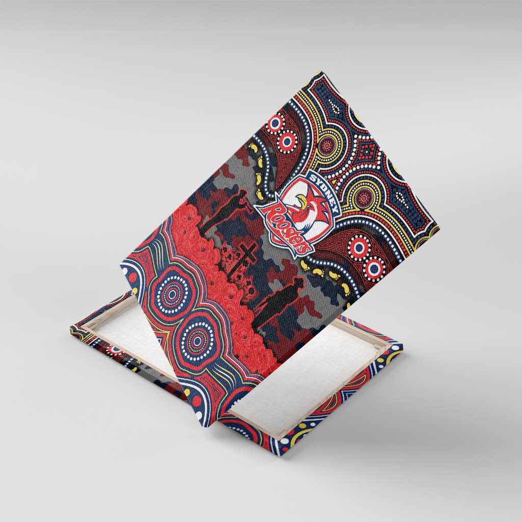 ANZAC Day Sydney Roosters Canvas Wall Art Military Memorial Aboriginal Indigenous Art