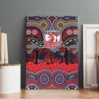 ANZAC Day Sydney Roosters Canvas Wall Art Military Memorial Aboriginal Indigenous Art